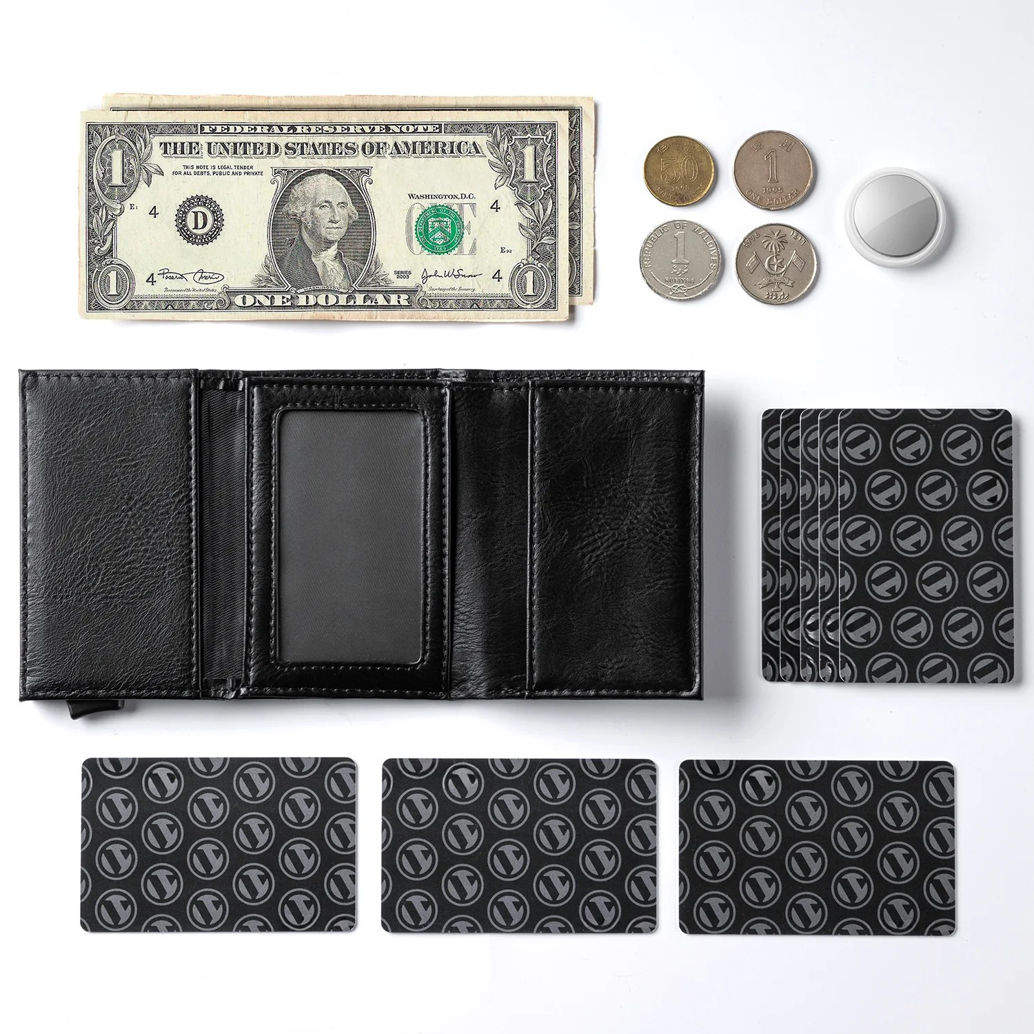 Billetera Slim Pop Up con Bloqueo RFID — Tarjetero Tri-fold para Hombre