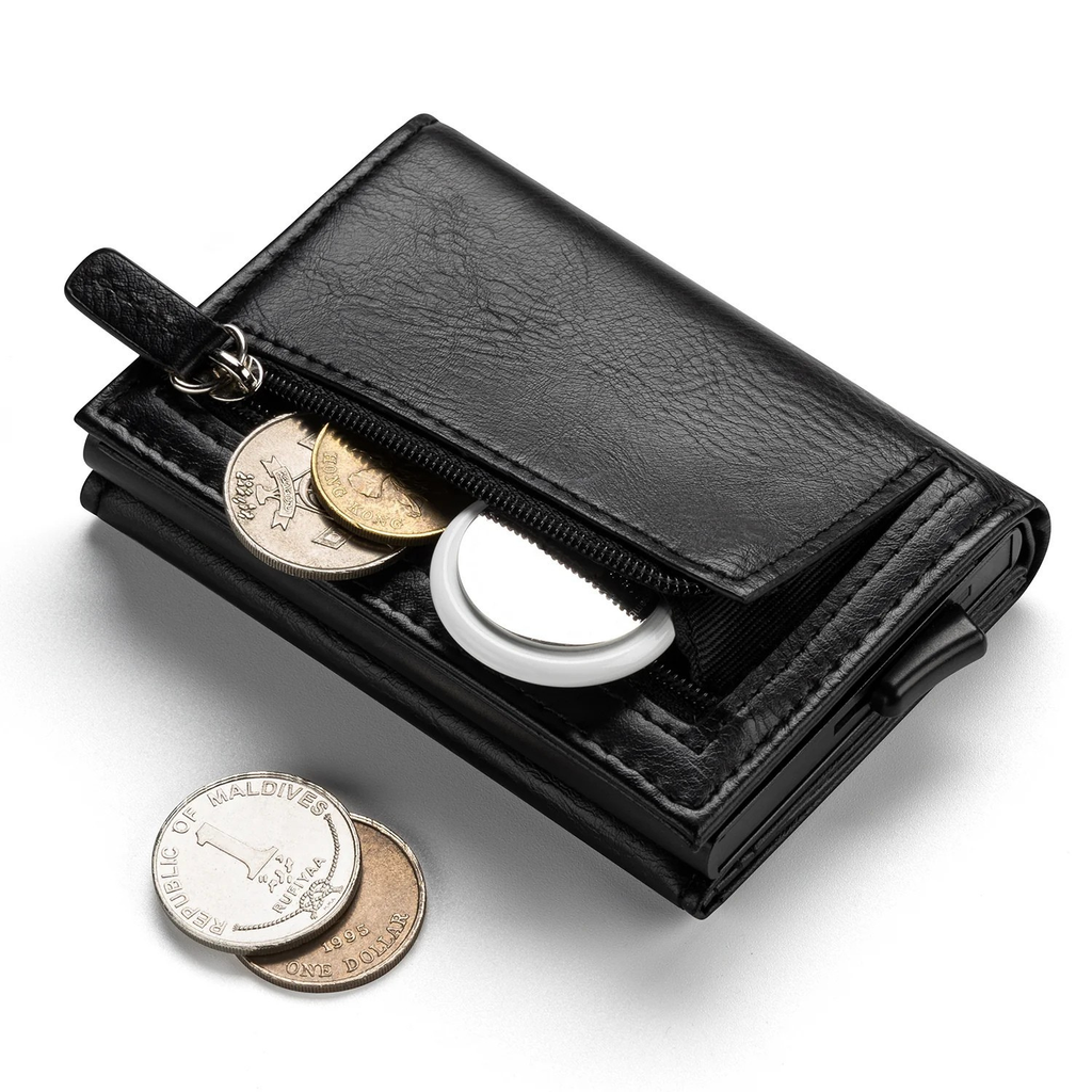 Billetera Slim Pop Up con Bloqueo RFID — Tarjetero Tri-fold para Hombre