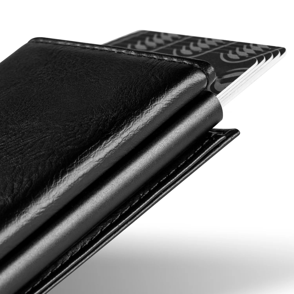 Billetera Slim Pop Up con Bloqueo RFID — Tarjetero Tri-fold para Hombre